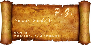 Perdek Geréb névjegykártya